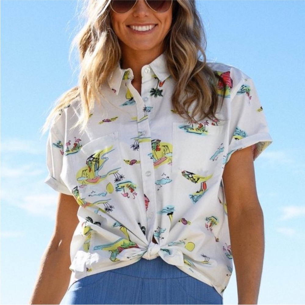 Fresh Produce Beachy Keen Oxford Camp Shirt
